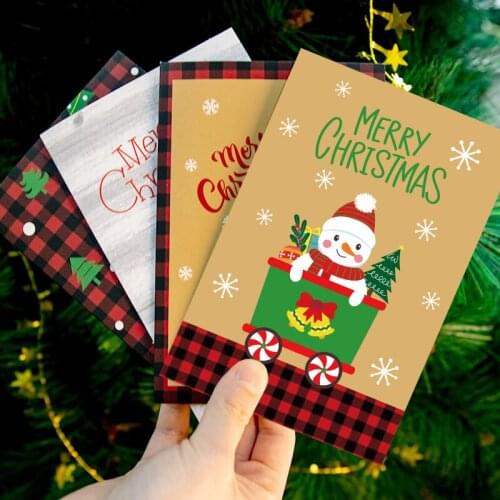 1 Set Merry Christmas Blessing Cards Retro Kraft Paper Envelope Letter Paper Holiday Gift Card Greeting Card Message Card