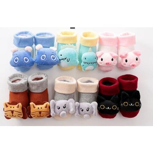 1 Pair Baby Anti-Slip Socks Cartoon Shoes Newborn Infant Cute Floor Sock Walkers Booties Cotton Doll Warm Baby Socks Leg Warmers