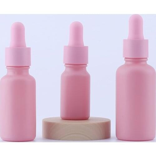 12pcs Reagent Eye Dropper Drop Pink Glass Aromatherapy Liquid Pipette Bottle Refillable Bottles 10ml 20ml 30ml
