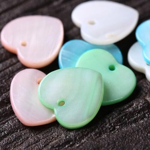 20pcs 12mm Natural Mother of Pearl Shell loving heart Peach Hearts Beads for women DIY Jewelry Making Earring Bracelets