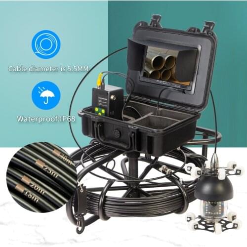 360°whirl Detection Pipe Pipeline Drain Sewer Camera Inspection Endoscope DVR Recording Borescope with waterproof 7 inch Monitor