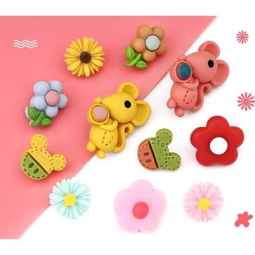 5PCS Daisy Cartoon Buttons Color Animal Hand-sewn Buckle Childrens Clothing Decoration Accessories T-shirt Shirt Button