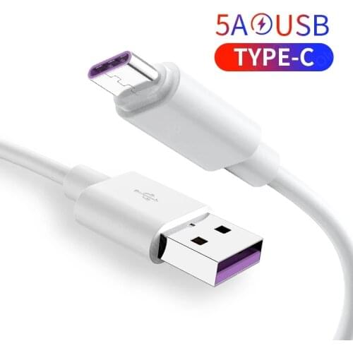 5A USB C Data Cable Super Charge Quick Fast Charging Charger Cord White For Huawei P40 P30 Pro P20 Lite Mate 30 20 X 10