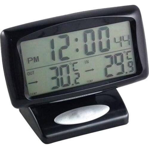Car Vehicle LED Digital LCD Thermometer Clock Temperature Meter with Backlight Car Electronics -18℃ ~ 50℃ display range