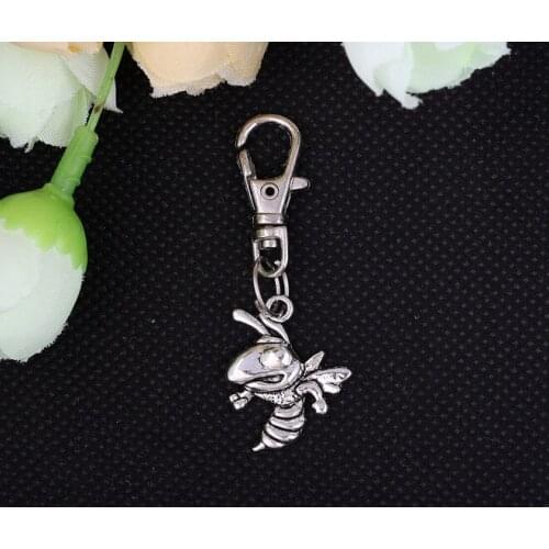 Bumblebee WASP Charms Keychain Vintage Silver Key Chain Ring For Car Bag Key Ring Handbags Accessories DIY Jewelry 40PCS S228