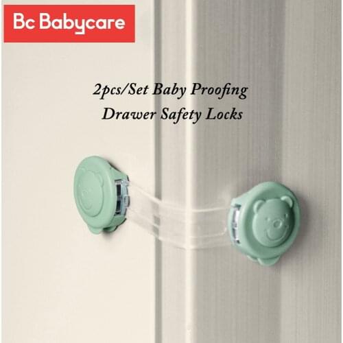 BC Babycare Set of 2 Home Multifunctional Cabinet Safety Locks Durable Baby Proofing Drawer Locks Child Proof Safety Locks