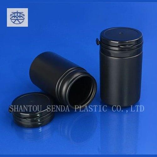 Free shipping 20PCS/LOT Screen printing round jar tear pulling bottle black plastic jar 80ml plastic bottle