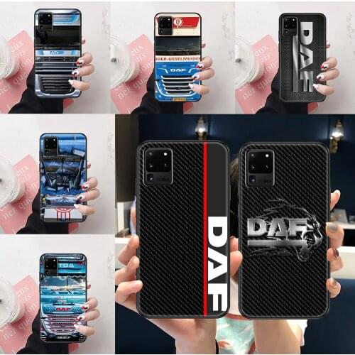 DAF Truck logo Phone case For Samsung Galaxy Note 4 8 9 10 20 S8 S9 S10 S10E S20 Plus UITRA Ultra black fashion funda silicone