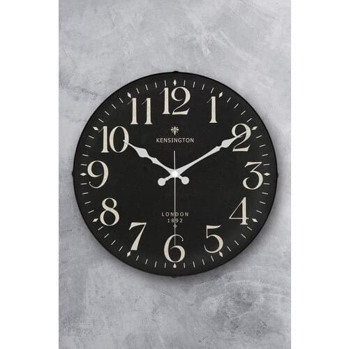 Emores 36 cm Real Rounded Glass Flows Seconds Silent Mechanism Decorative Wall Clock