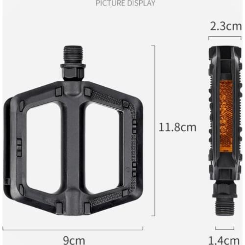 Road Mountain Pedals 9/16” Plastic MTB BMX Cycling Bike Flat Platform