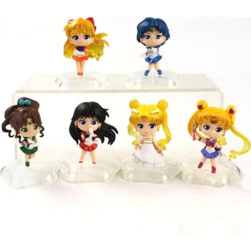 2021New 6pcs/set 7cm Anime Sexy Girls Anime Figurine White Base Statue Figures Q Version Action Figure Pvc Collection Model Toys