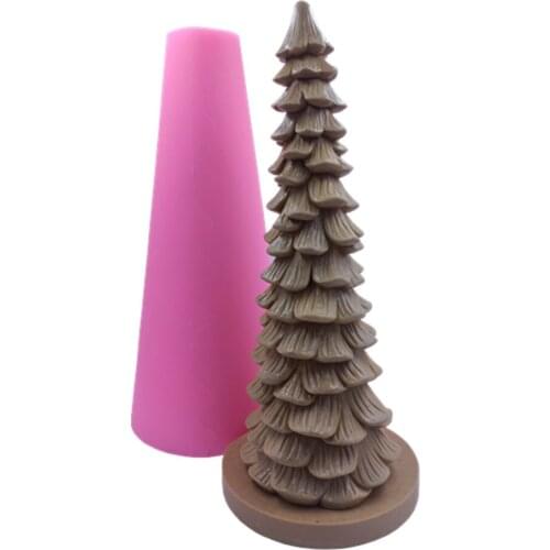 Big Size Christmas Tree Candle Mold Cake Mold Resin Craft Aromatherapy Gypsum Mold Decorating Silicone Mold for Art Candle