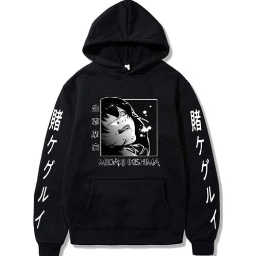 Hot Anime Kakegurui Men Funny Japanese Anime Sweatshirt Yumeko Jabami Graphic Streetwear Unisex Male Tops
