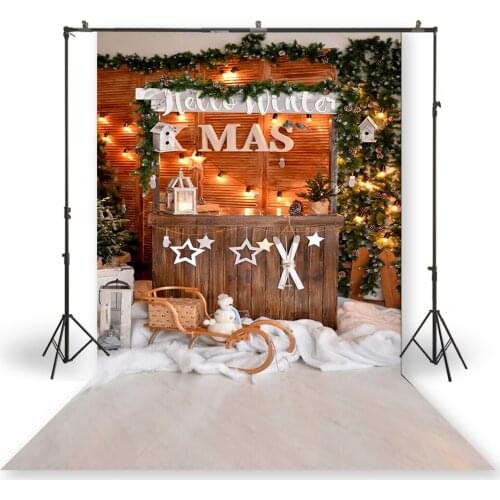 HUAYI Photography Backdrops Christmas Day Celebration Party Decor Photo Background Christmas Holiday Family Backdrop XT-6876
