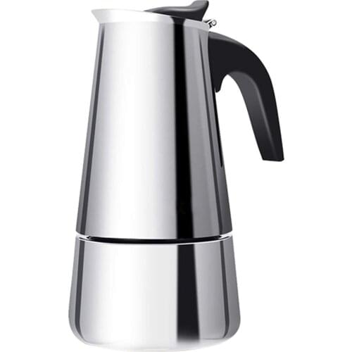 200/300/450ml Moka Coffee Pot Espresso Latte Percolator Stove Coffee Maker Espresso Pot Percolator Stainless Steel Coffee Tools