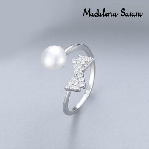 MADALENA SARARA AAA 9-10mm Freshwater Pearl S925 Sterling Silver Fashion Ring Customizable MD-SP1003