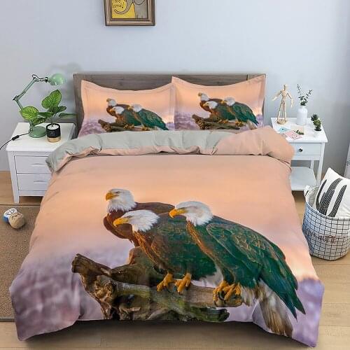 Eagle Pattern Bedding Set Animal 3D Duvet Cover Sets Twin Double Full Queen King Size Comforter Cover With Pillowcase 2/3pcs