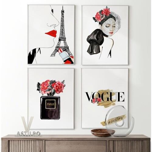 Cosmetics Clipart Beauty Girl Fashion Style Poster Art Prints Therapist Gift Beauty Salon Wall Stickers Decor Canvas Painting