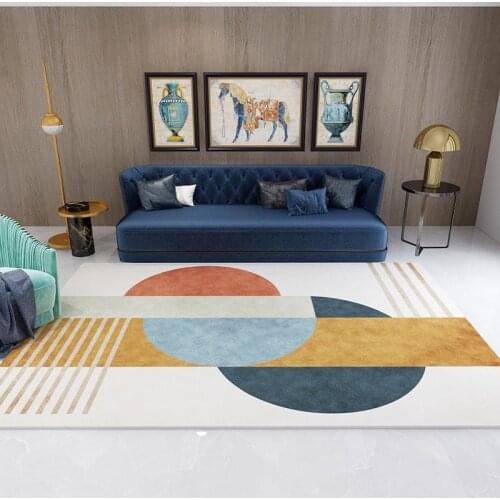 Nordic Carpet And Rug For Living Room Bedroom Geometry Pattern Large Area Rug Velvet Tea Coffee Table Decorative Floor Mat Dywan