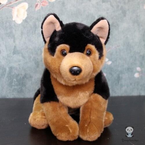 Nice Stuffed Toys Real Life Plush Shepherd Dolls Soft Black Back Dogs Model Children Hiloday Gifts Shop