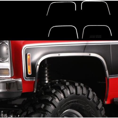 Metal Wheel Eyebrow Decorative Strips for 1/10 RC Crawler Car Traxxas TRX4 Chevrolet K5 Blazer Wheels Arch Scratchproof Guard