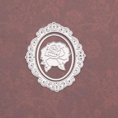 Rose Frame Metal Cutting Dies Scrapbooking Craft Mold Cut Die Stencil Handmade Paper Card Make Template Embossing 2021