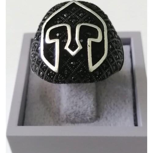 Sterling Silver Ring 925 For Men Handmade Helmet - Warrior Design Gift For Him Mens Rings Turkish Jewelry