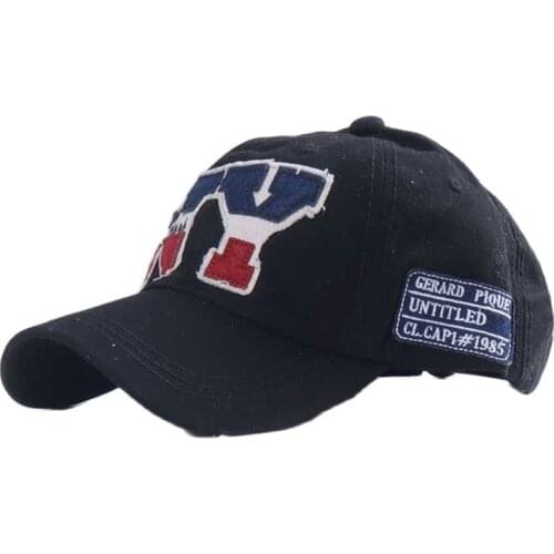 2021 New Letters Baseball Caps 3D Embroidery NY Cotton Denim Adjustable Cap Hat Spring Autumn Outdoor Snapback Cap Men Women Hat