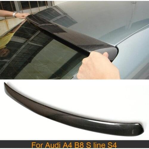 Carbon Fiber Rear Roof Wing Spoiler For Audi A4 B8 S line S4 Standard Sedan 4 Door 2009 - 2012