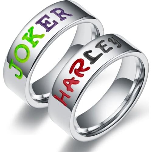 Couple Matching Ring Titanium Steel 8mm Wave/Letter Pattern Wedding Engagement Promise Ring Female Men Engagement Jewelry