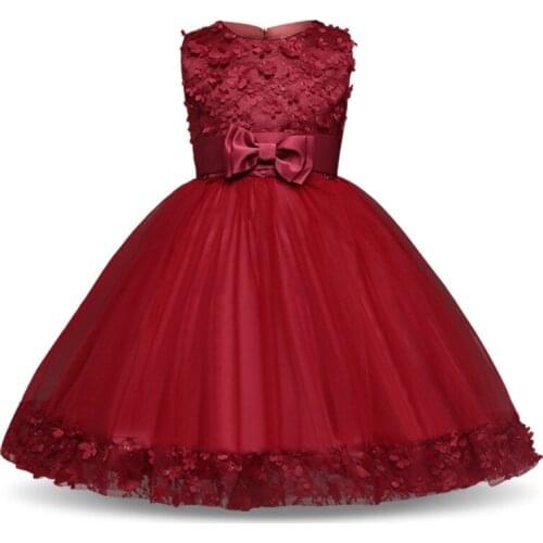 Girls Dress Mesh Pearls Children Wedding Party Dresses Kids Evening Ball Gowns Formal Baby Frocks Clothes For Girl 4-10Yrs
