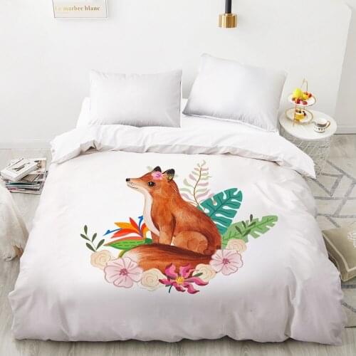 Duvet cover Comfortable Quilt Blanket Case Queen King Bedding 140x200 240x260 for Home Nordic simple fox
