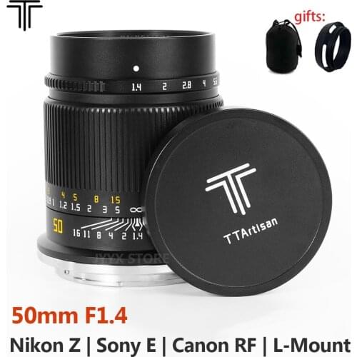 TTArtisan 50mm F1.4 ASPH Full Frame Lens MF Large Aperture for Sony E Canon RF Nikon Z Sigma Lumix Leica L mount Cameras