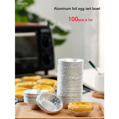 The Portuguese egg tarts leather mould one-time bowl seed cake steamed sponge cake baking oven small household aluminum foil