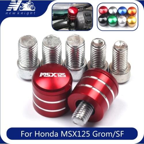 With Logo For Honda MSX125 MSX 125 Grom/SF Mtorcycle CNC Aluminum Rearview Handlebar Mirror Bolt Screw Mount Adapter Accessories