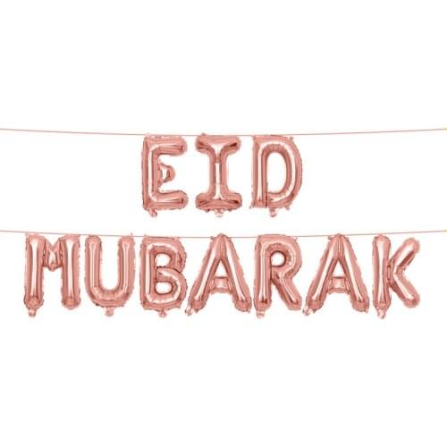 10pcs/lot happy Eid Eid MUBARAK party Decoration supplies Ramadan Decoration Gold Silver EID Balloons For Muslim EID