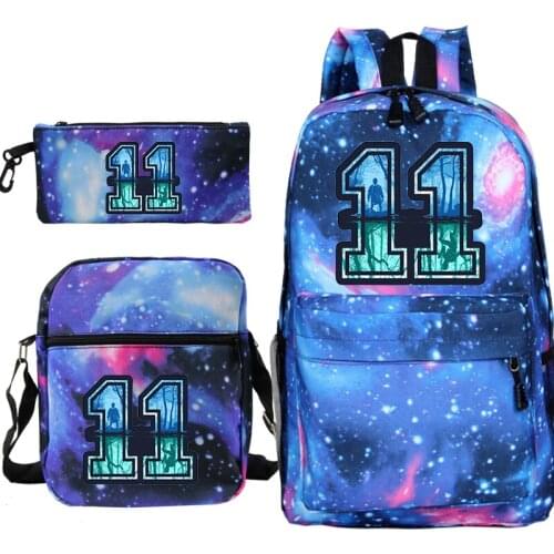 Students Stranger Things School Bag 3pcs/set Men/women Travel Bag Teen Laptop Bagpack Backpack with Crossbody Bag Pencil Bag