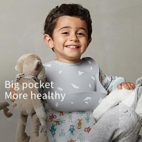 Newborn Boys Girls Feeding Saliva Towel Baby Food Grade Silicone Waterproof Bibs P31B