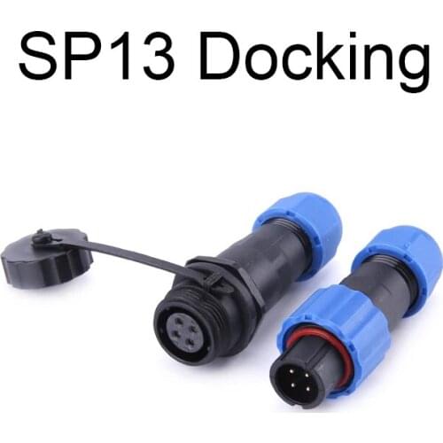 SP13 Waterproof Docking Connector plug 1/2/3/4/5/6/7/9P IP68 cable connector Panel Mount Wire Cable Connector Aviation Plug