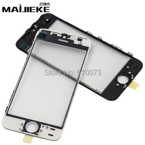 High Quality MAIJIEKE 3 in 1 5S Front Screen Outer Glass with Frame OCA Film Replacement for iPhone 5 5g Touch Panel Repair