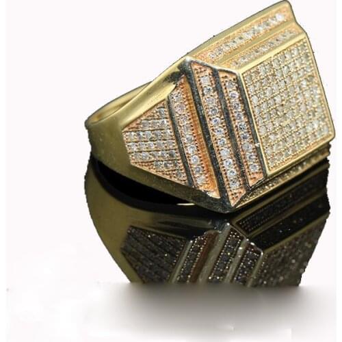 TOP quality Hip Hop Ring Iced Out High Quality Micro Pave CZ Rings Women & Men Gold Ring For Gift