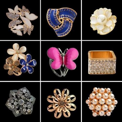 9 Styles 2019 New Flower Scarf Pins for Ladies Cheap Enamel Insect Butterfly Brooch Broches Mujer Vintage Bijoux Femme