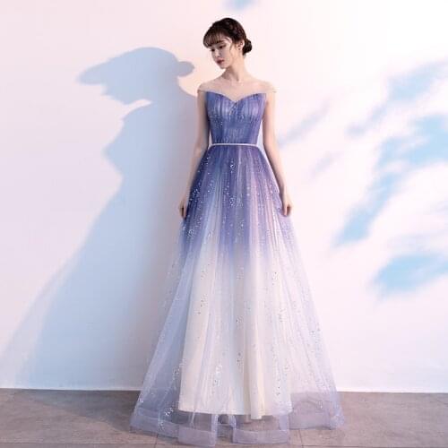 Evening Dress Simple Beads O-Neck A-Line Zipper Back Short Sleeves Sequins Elegant Floor-Length Woman Formal Party Gowns A1397