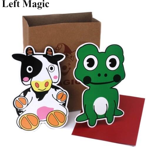 "1 Set Children Educational Cow And Frog Magic Tricks Cows Small Cute Frog Cartoon Animals Stage Interactive Magical Props