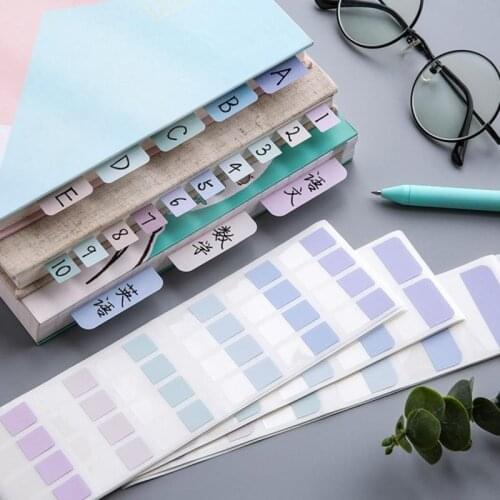 10sheets Morandi Color Index Stickers Self Adhesive Categorized Label Tag Marker Paper for Diary Agenda Planner Writable Sticker