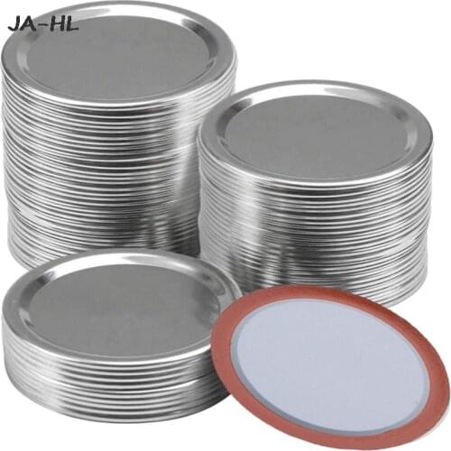 Reusable Leak Proof Split-Type Silver Lids with Silicone Seals Rings Regular Mouth 70/86MM Mason Jar Canning Lids 10PCS
