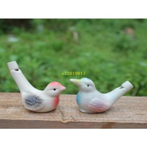 500pcs wholesale dropship new arrival water bird whistle clay bird ceramic Glazed bird whistle-peacock Birds