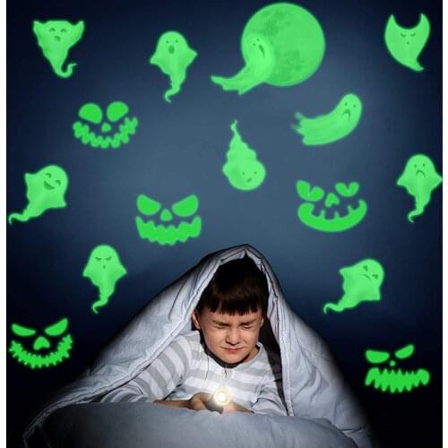 57X49CM Halloween Glow-in The Dark Spooky Ghost Holiday Wall Paste Background Wall Creative Halloween Decorations for Home