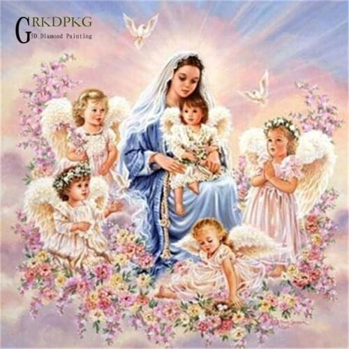 5d diamond painting Virgin Mary full drill square diamond embroidery Cross stitch pictures of rhinestones Wedding decoration ima