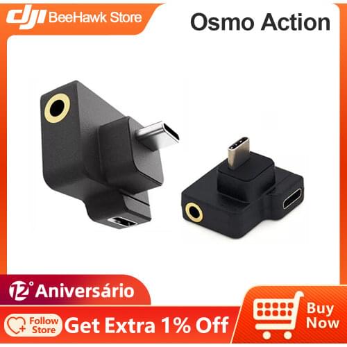 DJI CYNOVA Osmo Action Dual 3.5mm USB-C Adapter Original Accessories Supporting Battery Charging Data Transmission